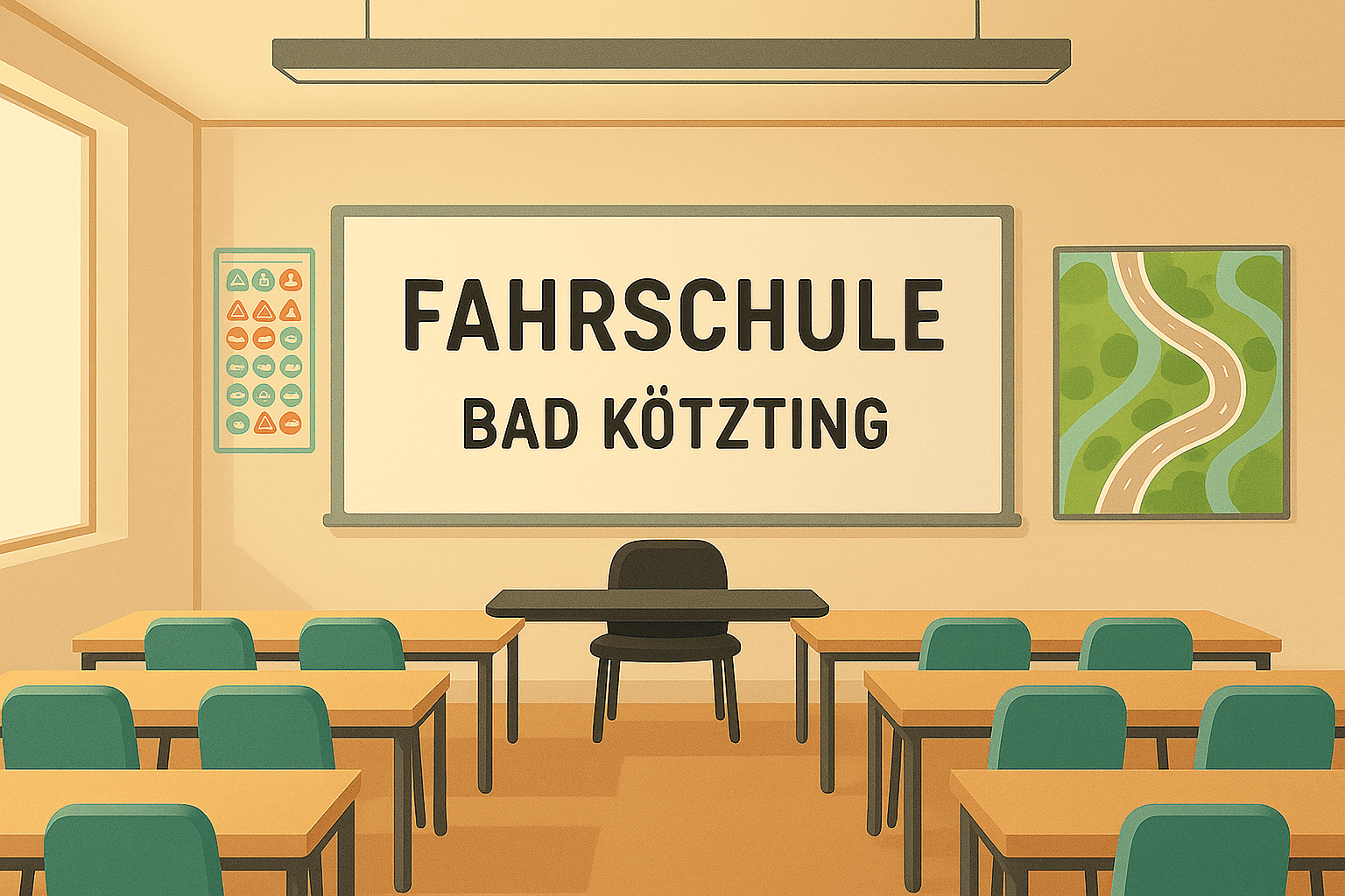 Stilisiertes Bild eines Schulungsraumes in Bad Kötzting